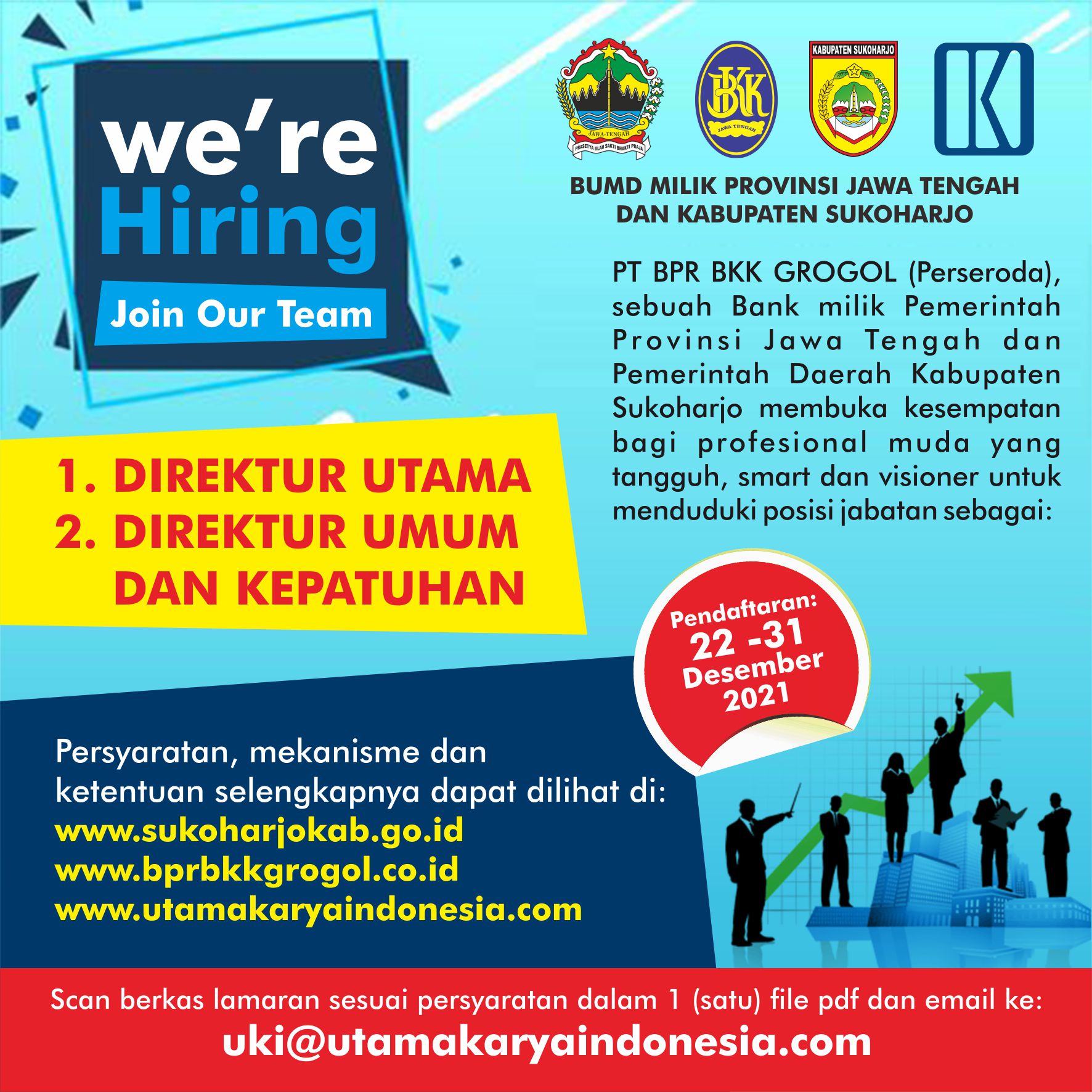 REKRUTMEN CALON DIREKSI PT BPR BKK GROGOL (PERSERODA)