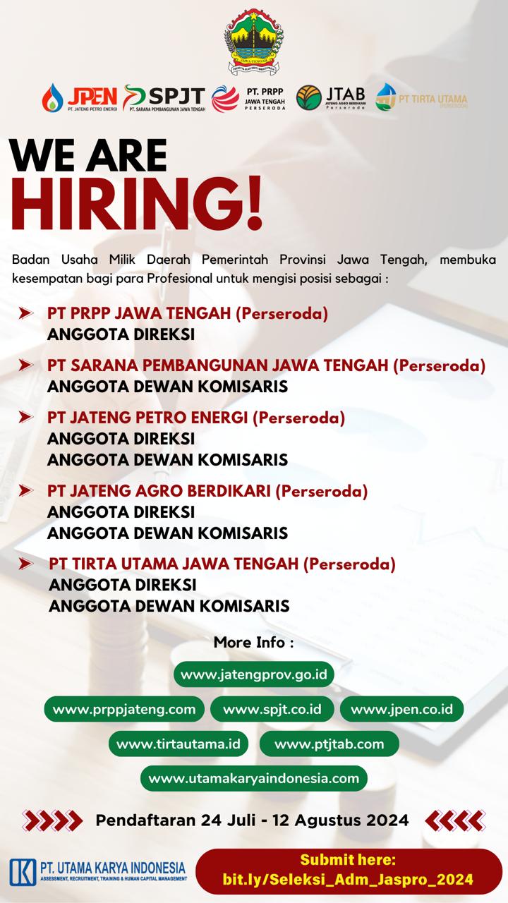 Rekrutmen Direksi Dan Komisaris BUMD Pemprov Jateng